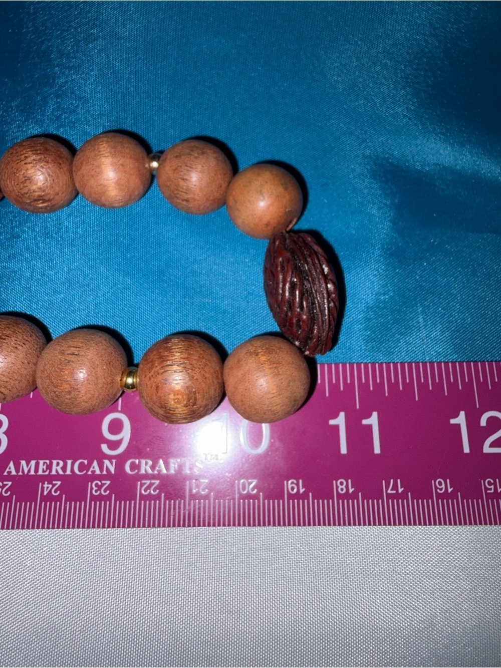 Handcrafted Brown Wooden Bead Necklace - Natural Brown - Picture 4 of 4